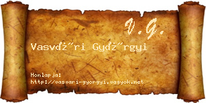 Vasvári Györgyi névjegykártya